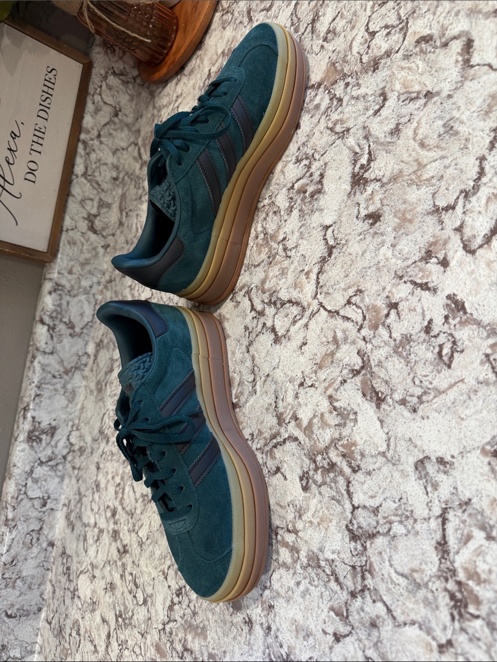 adidas womenTeal Suede Casual Sneakers - Picture 2 of 9